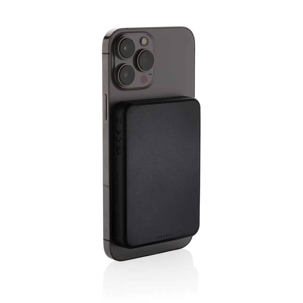Magnetix 5.000mAh magnetische Powerbank aus RCS recycel. ABS, schwarz