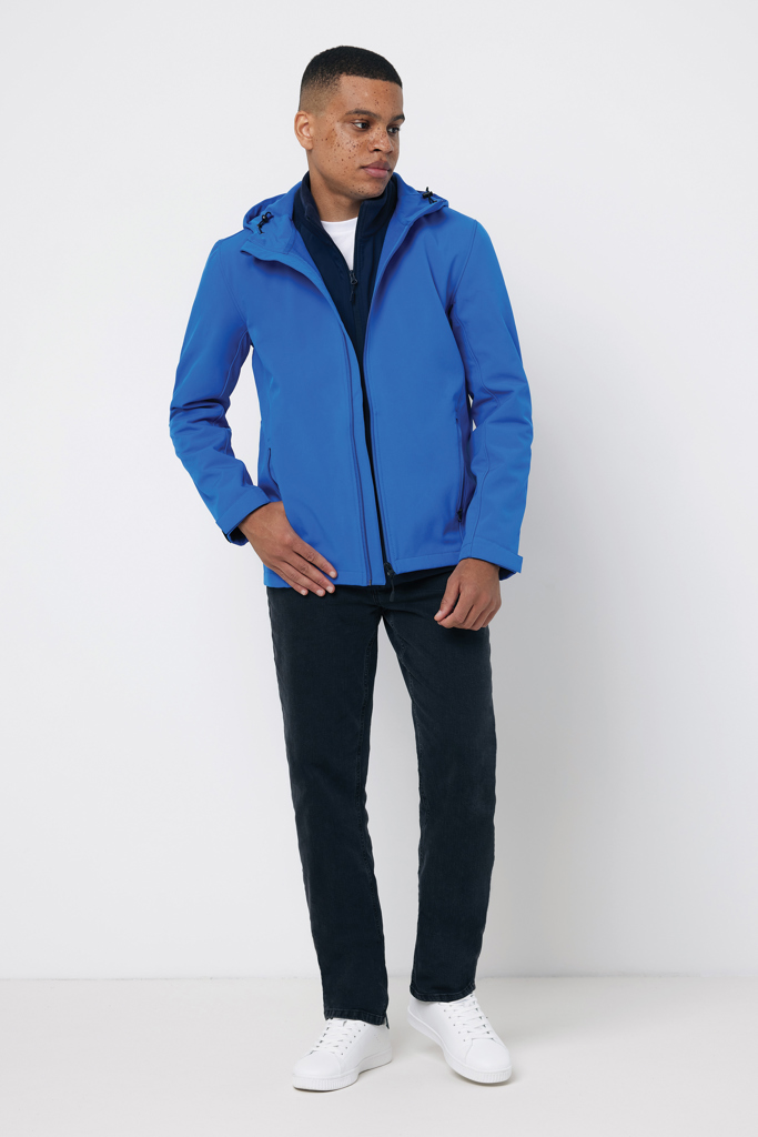 IQONIQ Makalu Herren Softshelljacke aus recyceltem Polyester, Königsblau L