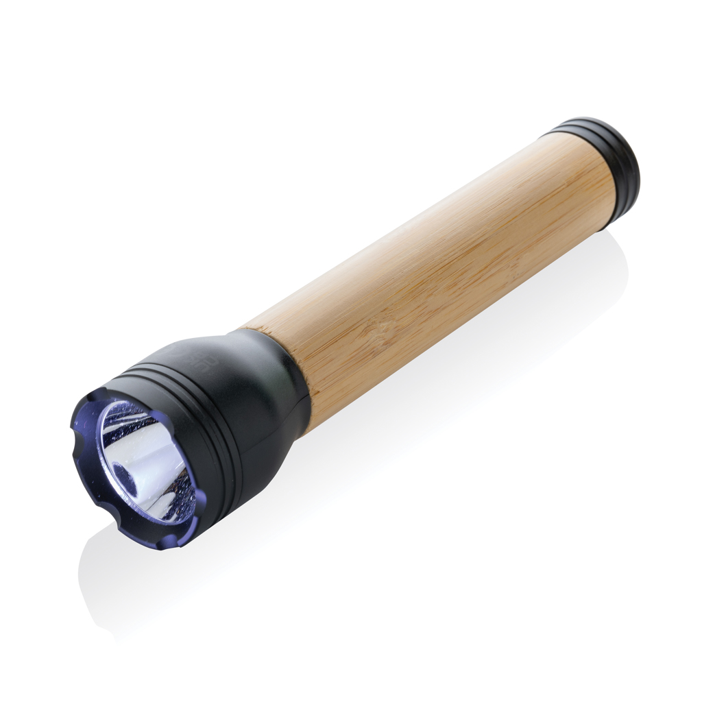 Lucid 5W Taschenlampe aus RCS recyceltem Kunststoff & Bambus, schwarz