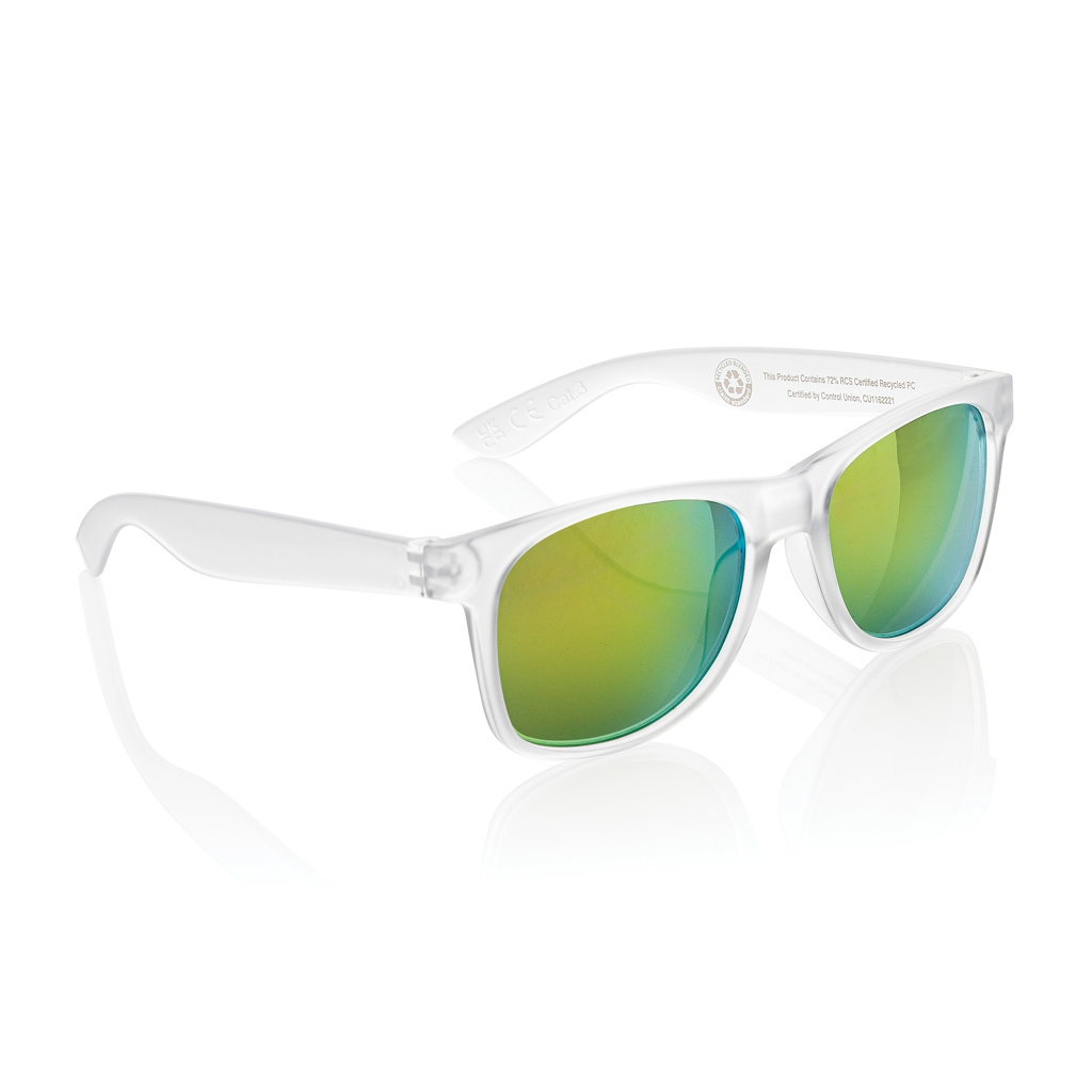Gleam Sonnenbrille aus RCS rec. PC mit verspiegelten Gläsern, weiß