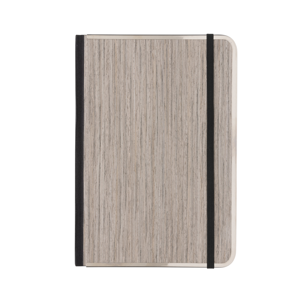 Treeline A5 Deluxe Notizbuch mit Holzeinband, grau