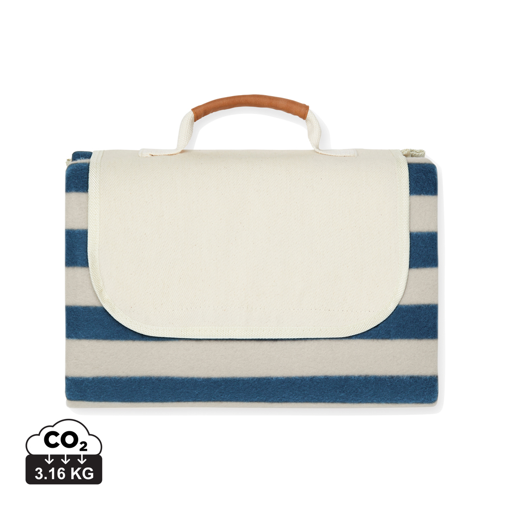 VINGA Alba GRS rPET kleine Picknickdecke, navy blau