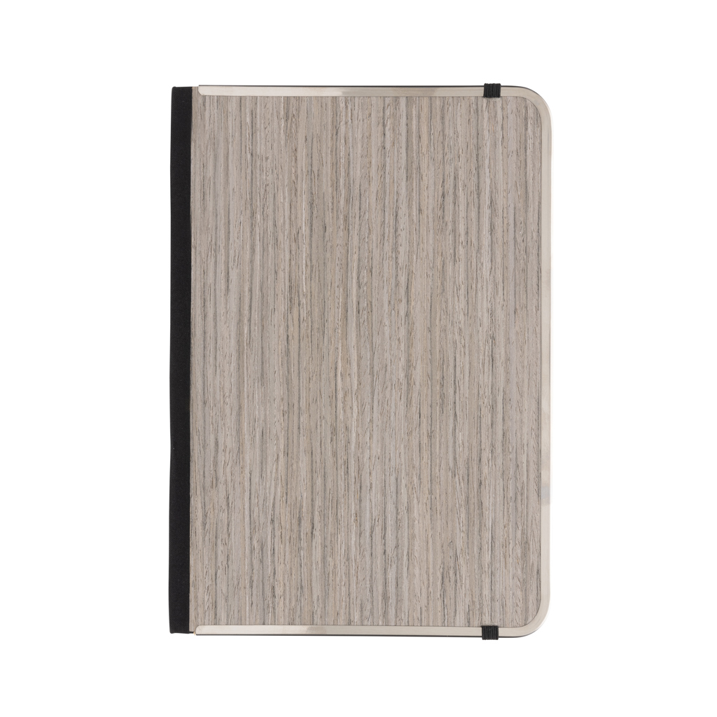 Treeline A5 Deluxe Notizbuch mit Holzeinband, grau