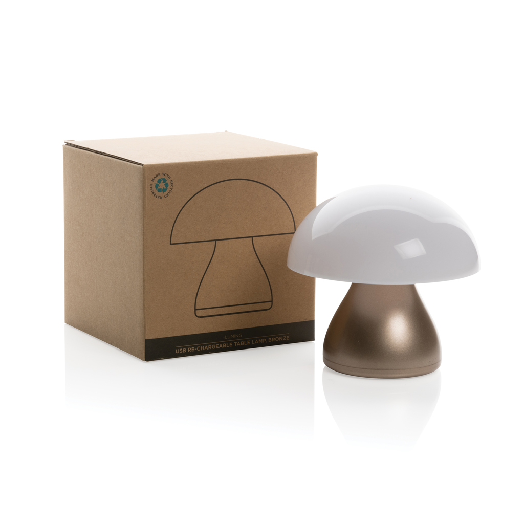 Luming wiederaufladbare USB-Tischlampe aus RCS Kunststoff, Bronze