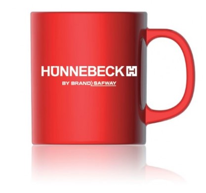 Coffee mug - porcelain - red/white