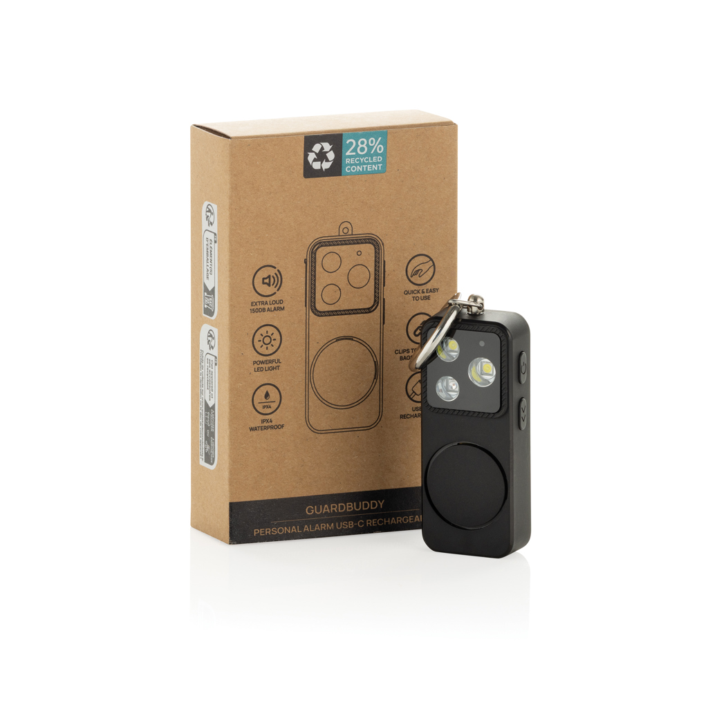 GuardBuddy RCS Personenalarm, über USB-C aufladbar, schwarz