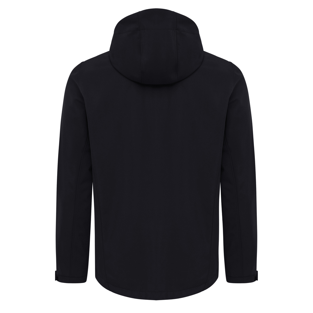 IQONIQ Makalu Herren Softshelljacke aus recyceltem Polyester, schwarz M