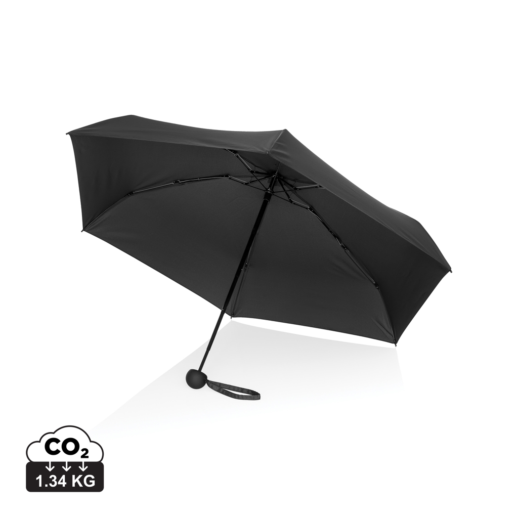 19,5“manueller Super-Mini-Schirm aus Aware™ rPET 190T Pongee, schwarz