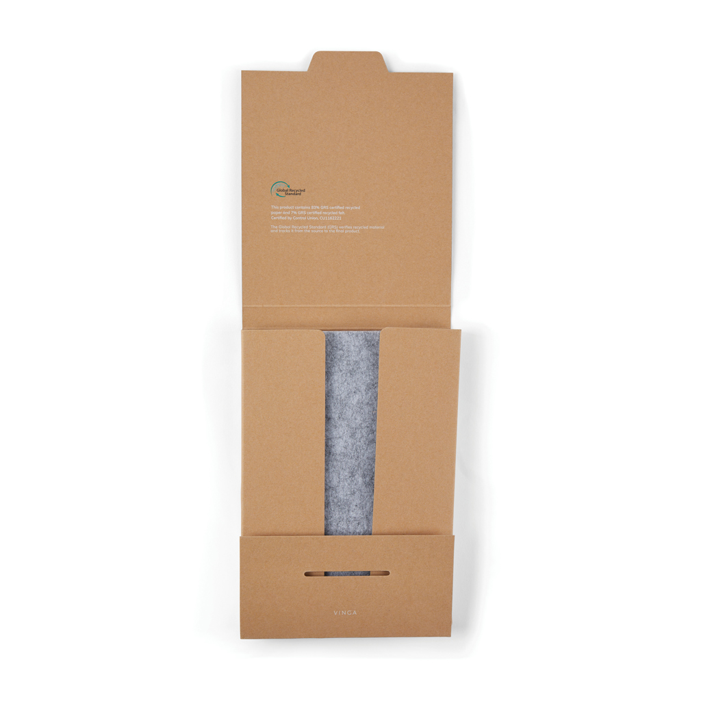 VINGA Albon A5-Notizbuch aus GRS recyceltem Filz, grau