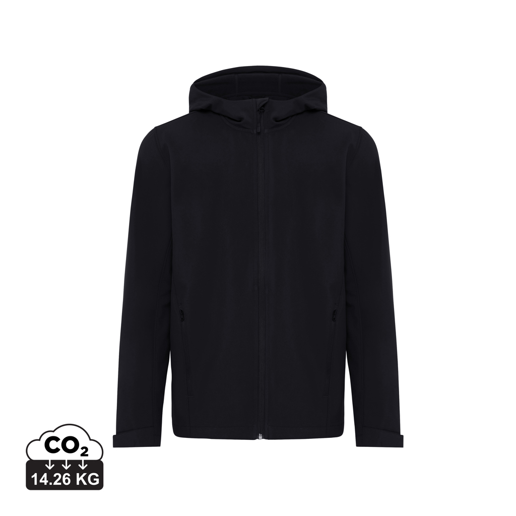 IQONIQ Makalu Herren Softshelljacke aus recyceltem Polyester, schwarz M