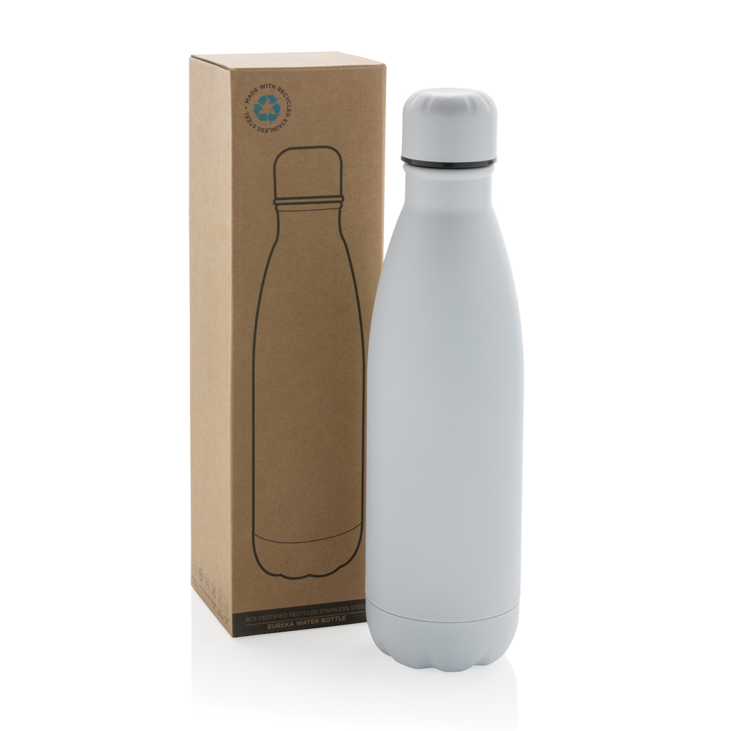 Eureka einwandige Wasserflasche aus RCS rec. Stainless-Steel, weiß