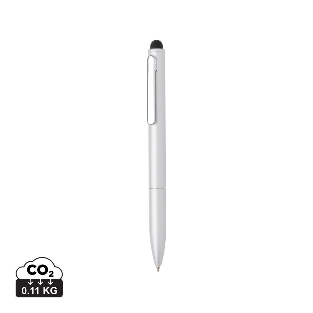 Kymi Stift mit Stylus aus RCS recyceltem Aluminum, silber
