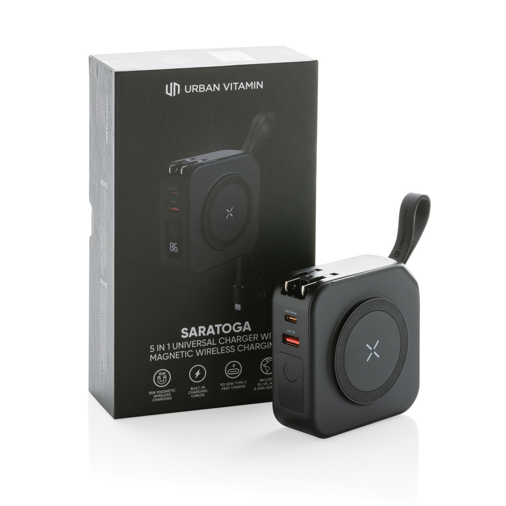 Urban Vitamin Saratoga 5-in-1 universal Charger, schwarz
