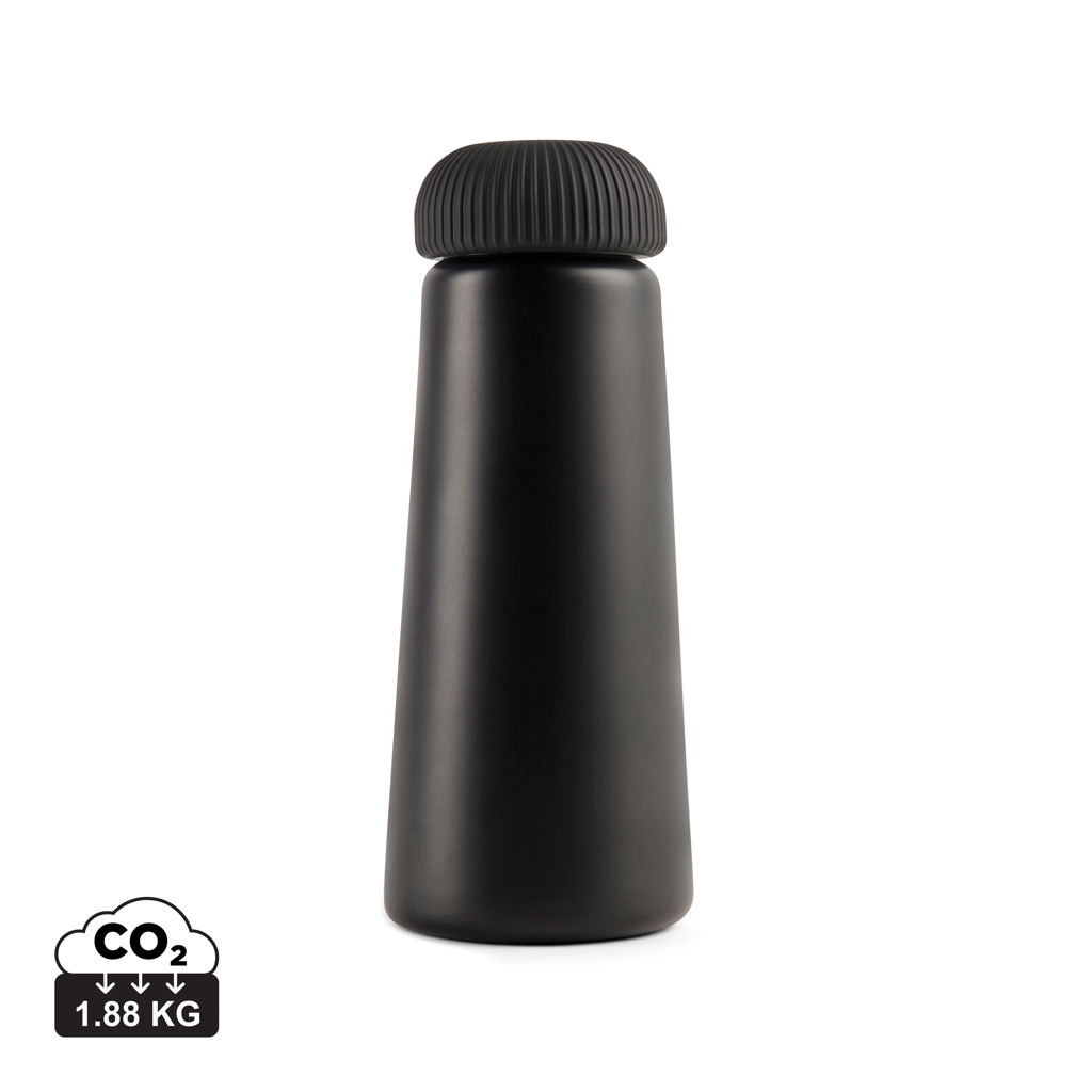 VINGA Erie 450ml Vakuumflasche aus RCS recyceltem Stahl, schwarz