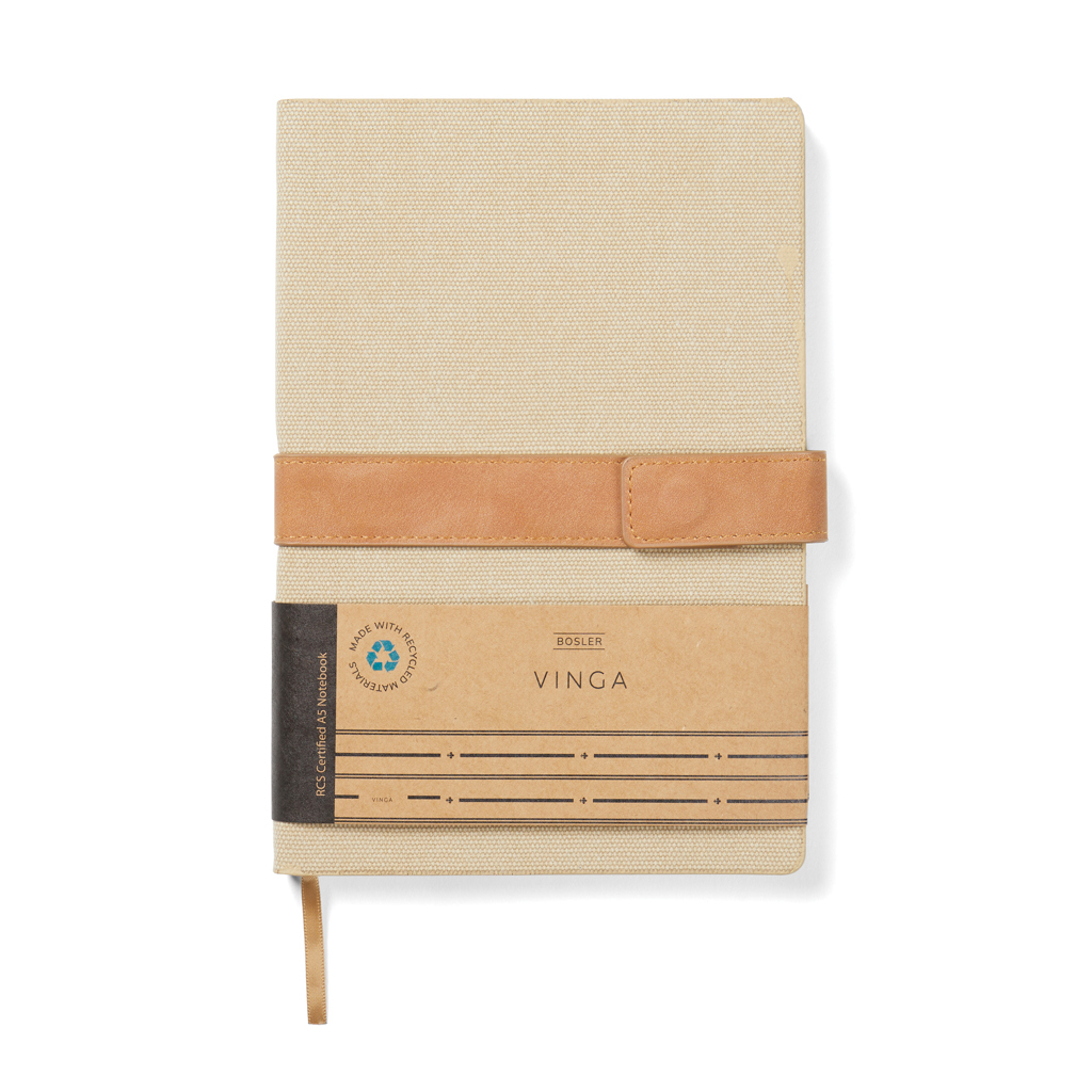 VINGA Bosler Notizbuch aus RCS recyceltem Papier, beige