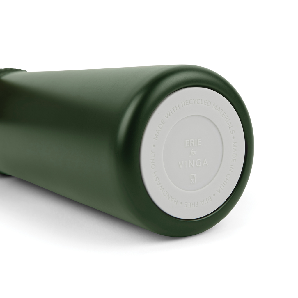 VINGA Erie 450ml Vakuumflasche aus RCS recyceltem Stahl, grün