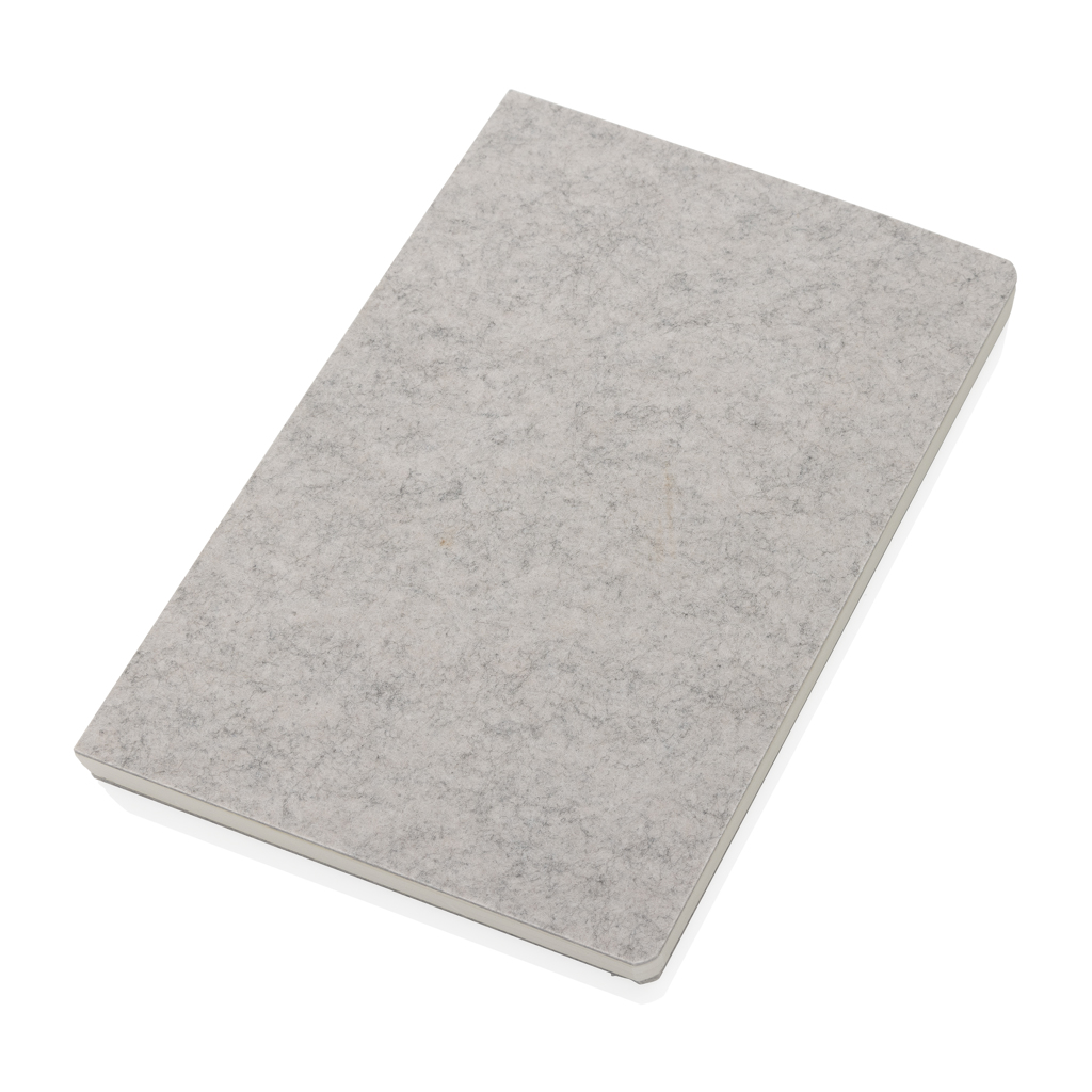 Phrase GRS-zertifiziertes A5-Notizbuch aus recyceltem Filz, grau