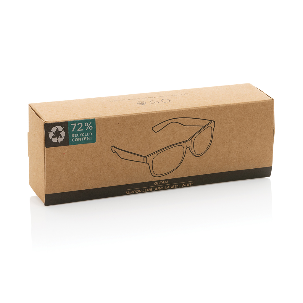 Gleam Sonnenbrille aus RCS rec. PC mit verspiegelten Gläsern, weiß