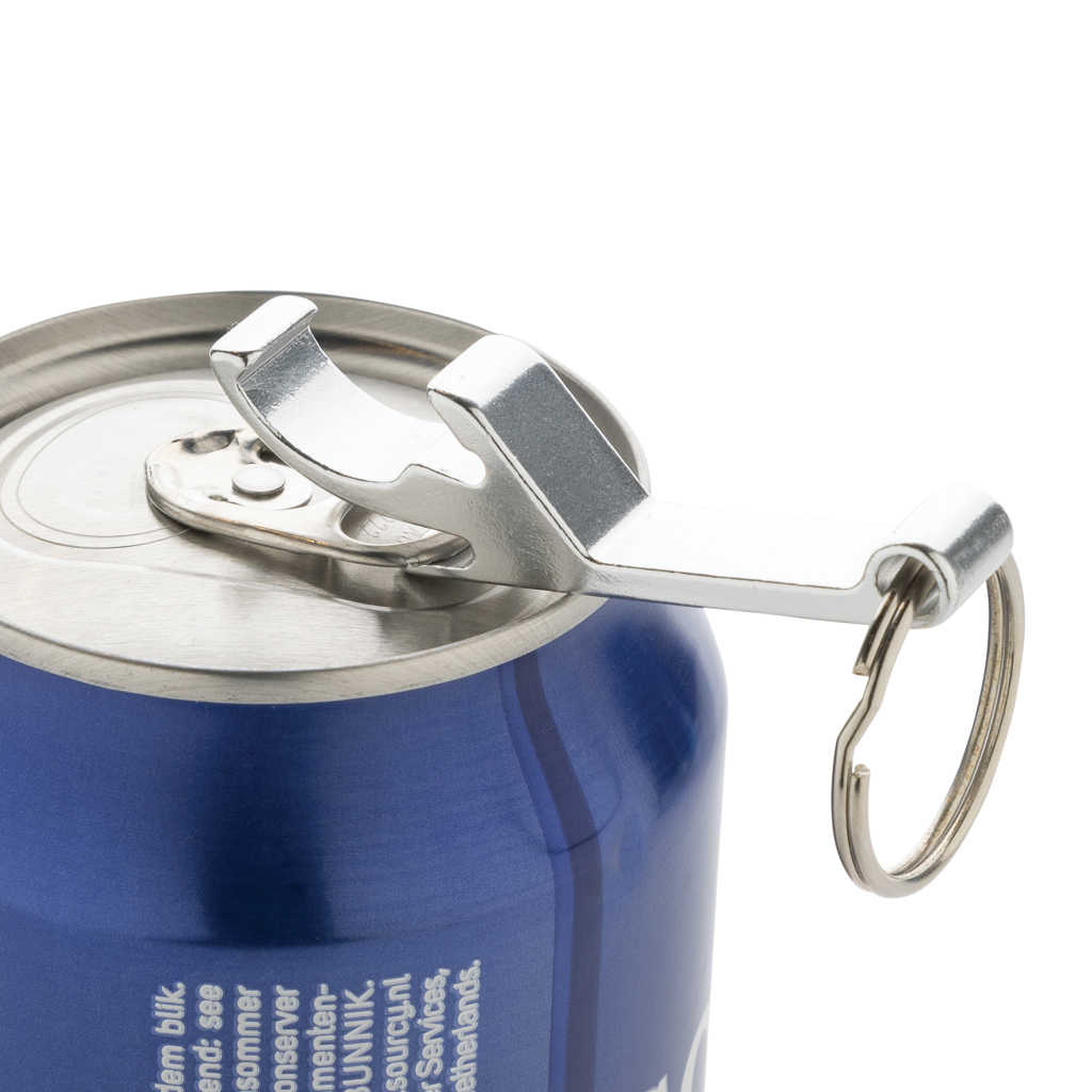 Flaschen- und Dosenöffner aus RCS recyceltem Aluminium, silber