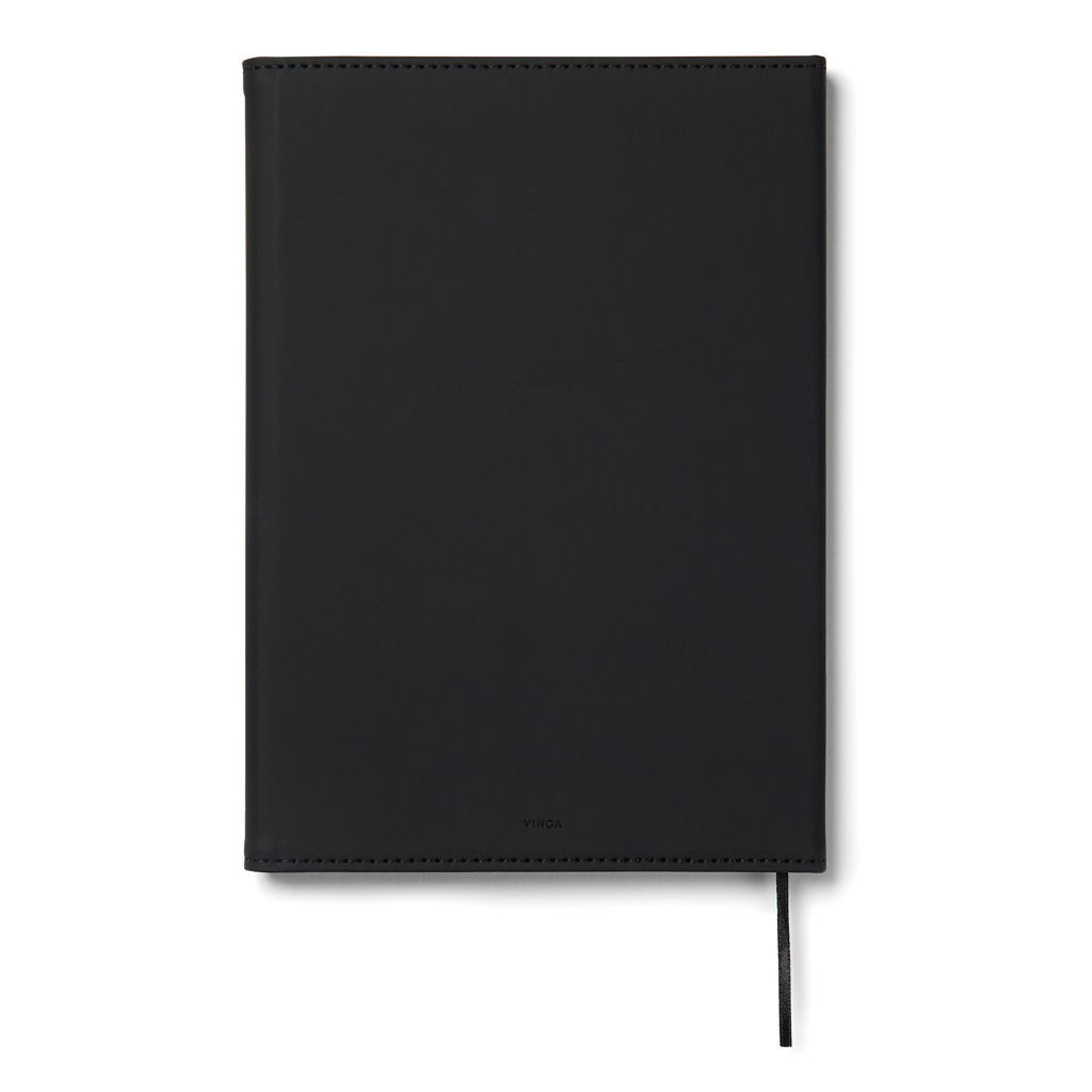 VINGA Baltimore GRS-zertifiziertes Papier & PU-Notizbuch, schwarz