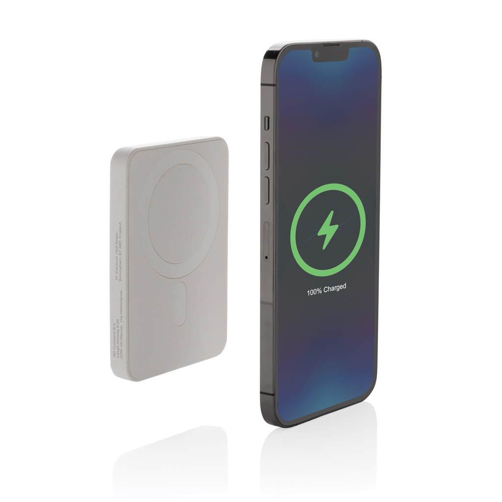 Magnetix 5.000mAh magnetische Powerbank aus RCS recycel. ABS, weiß