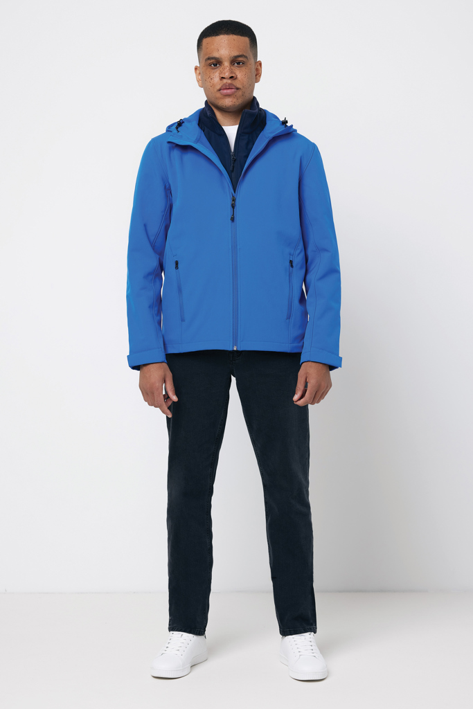IQONIQ Makalu Herren Softshelljacke aus recyceltem Polyester, Königsblau L