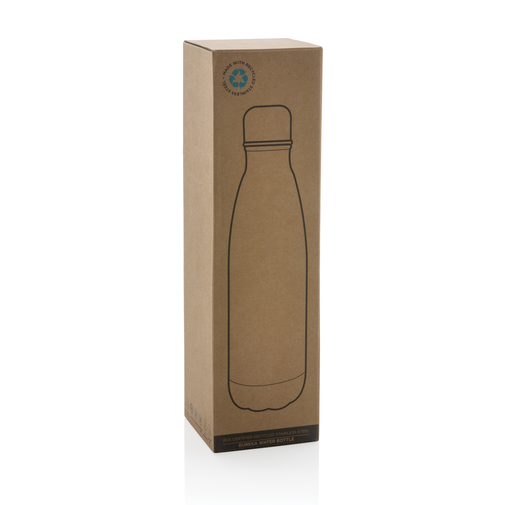 Eureka einwandige Wasserflasche aus RCS rec. Stainless-Steel, silber