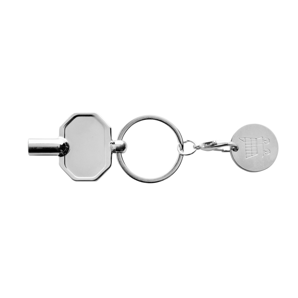 RCS Heizkörpschlüssel & Einkaufswagens-Chip am Schlüsselring, silber