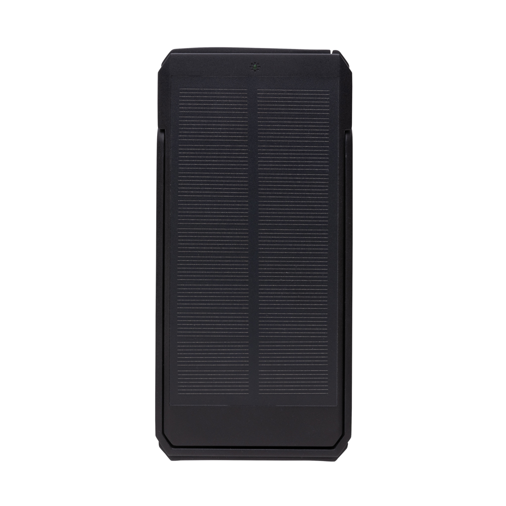 Skywave 10000mAh Solarpowerbank aus RCS recycelt. Kunststoff, schwarz