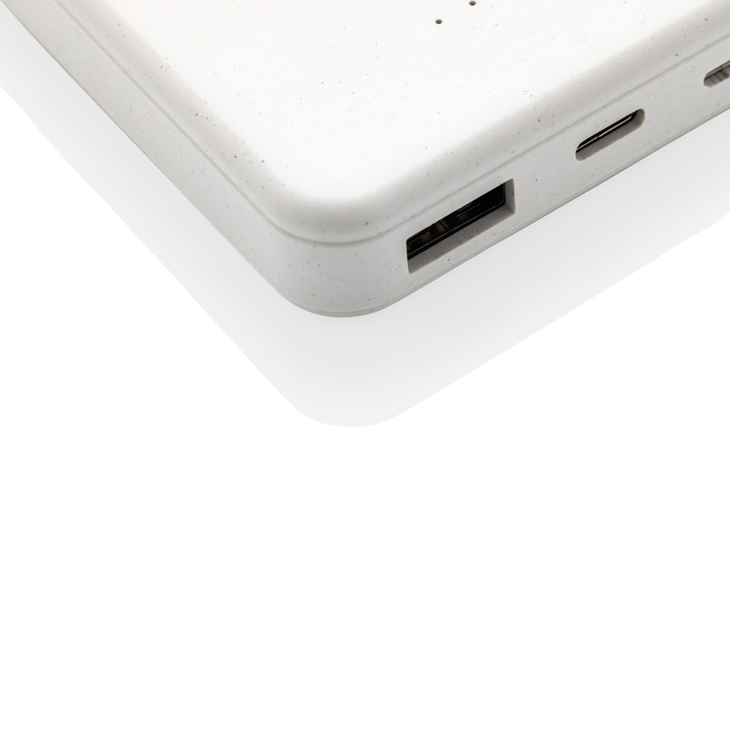 5.000mAh 5W Wireless Powerbank aus RCS recyceltem Kunststoff, weiß
