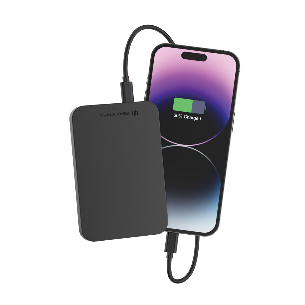 Urban Vitamin Richmond 5000mAh Powerbank aus RCS Plastik/Alu, schwarz