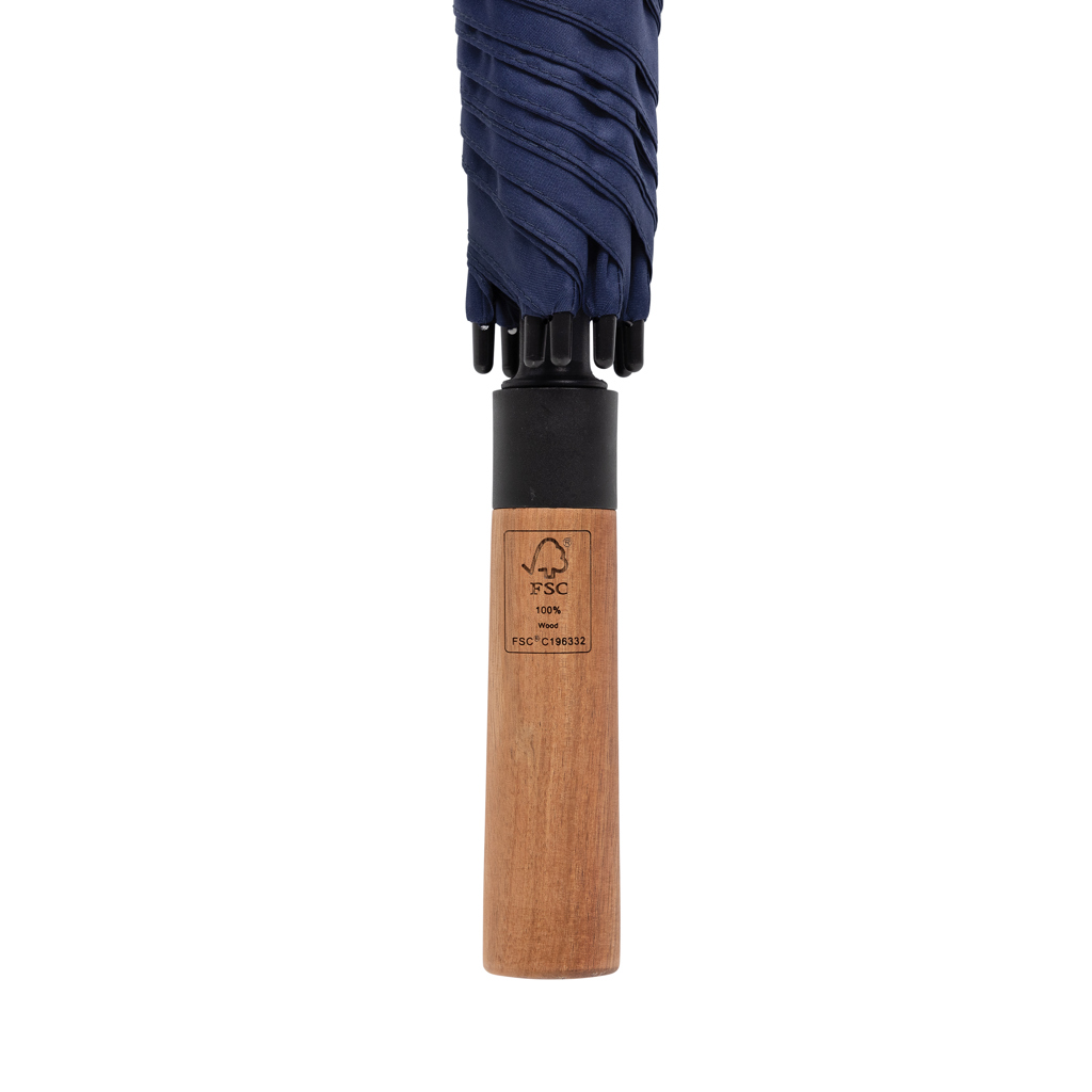 Tony Aware™ RPET 30` Schirm mit auto. Öffnung & Akaziengriff, navy blau