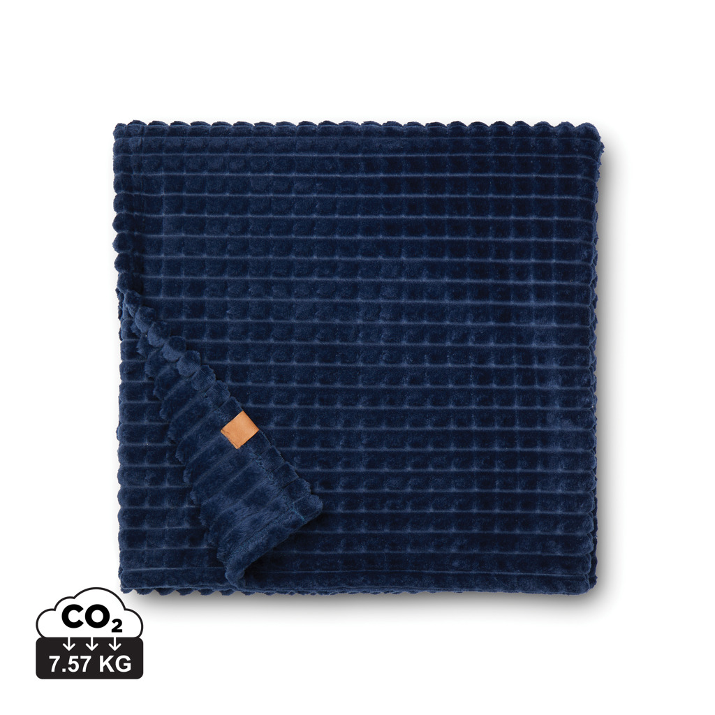 VINGA Branson Decke aus GRS recyceltem PET, navy blau