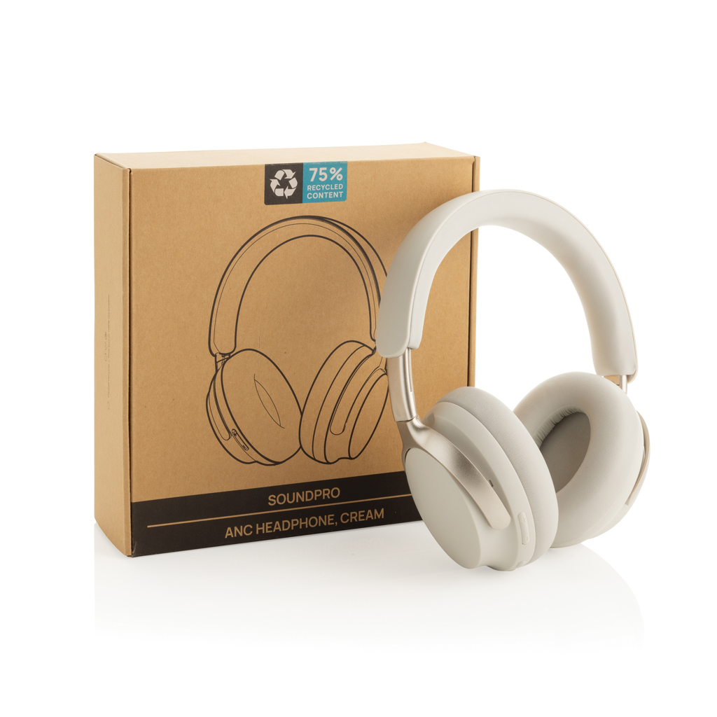 Soundpro ANC Kopfhörer aus RCS rec. Kunststoff, weiß