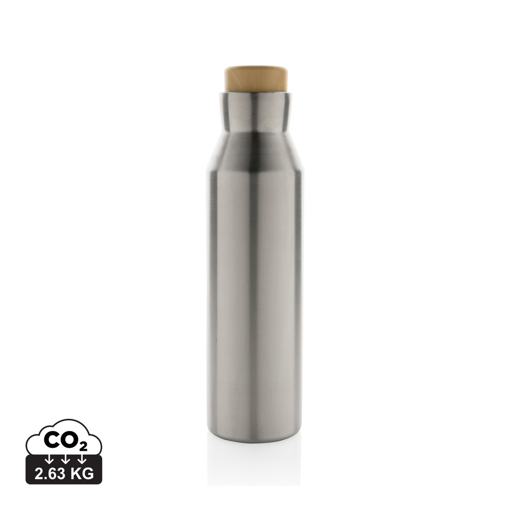 Gaia Vakuumflasche aus RCS recyceltem Stainless-Steel, silber