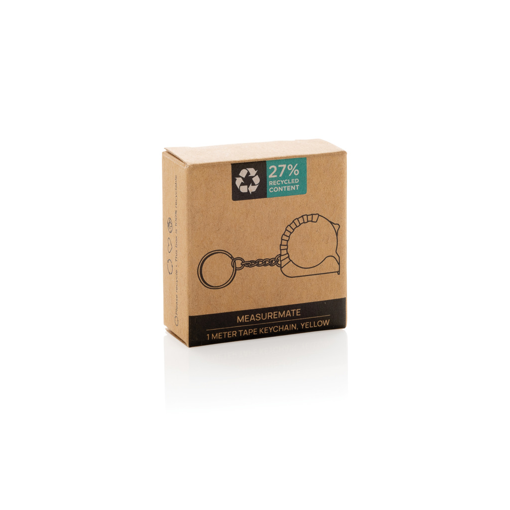 MeasureMate 1m Schlüsselband aus RCS recyceltem ABS, gelb
