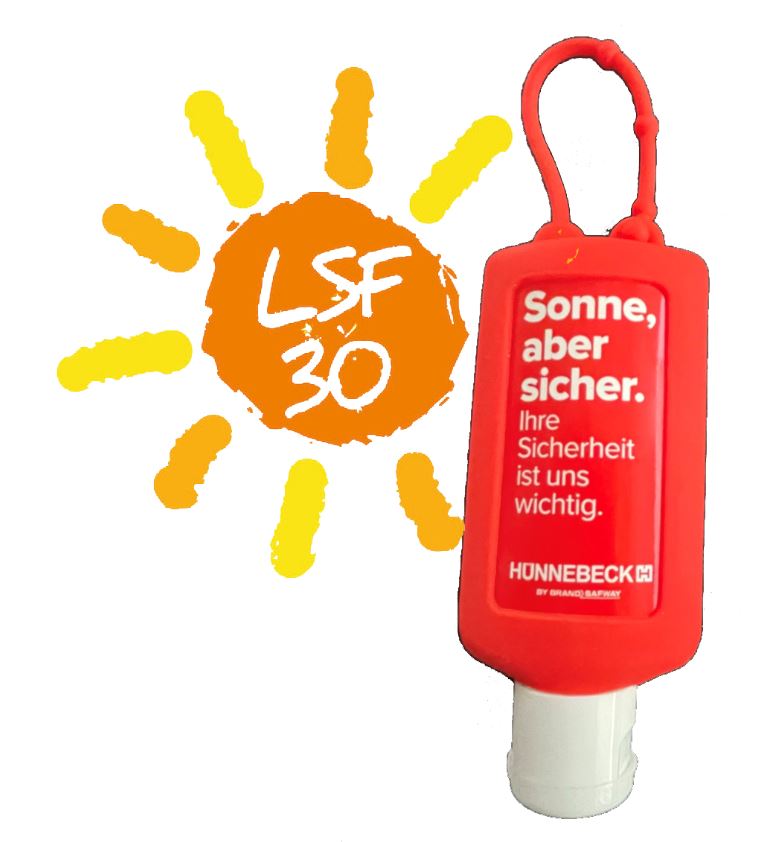 Sunscreen SPF 30 in a bumper bottle