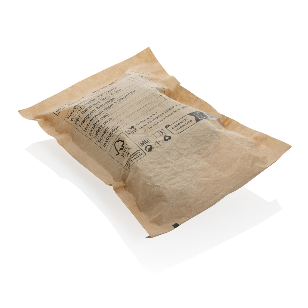 Kleines Erste-Hilfe-Set in RCS recycelter Nubuk-PU Tasche, schwarz
