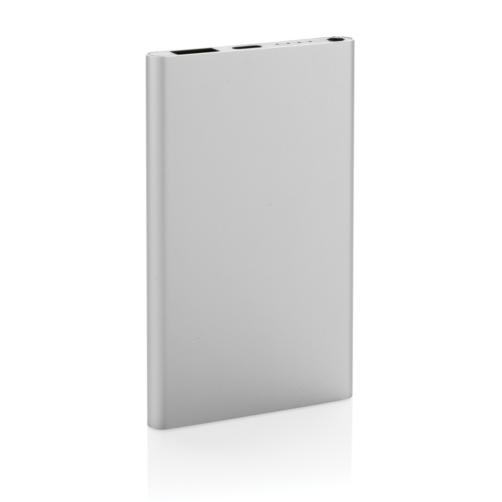 4.000mAh Type-C Powerbank aus RCS recyeltem ABS & Aluminium, silber