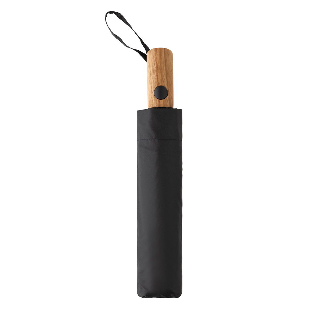 Kaycey 21“ Auto-Open Mini-Regenschirm aus AWARE™ rPET, schwarz