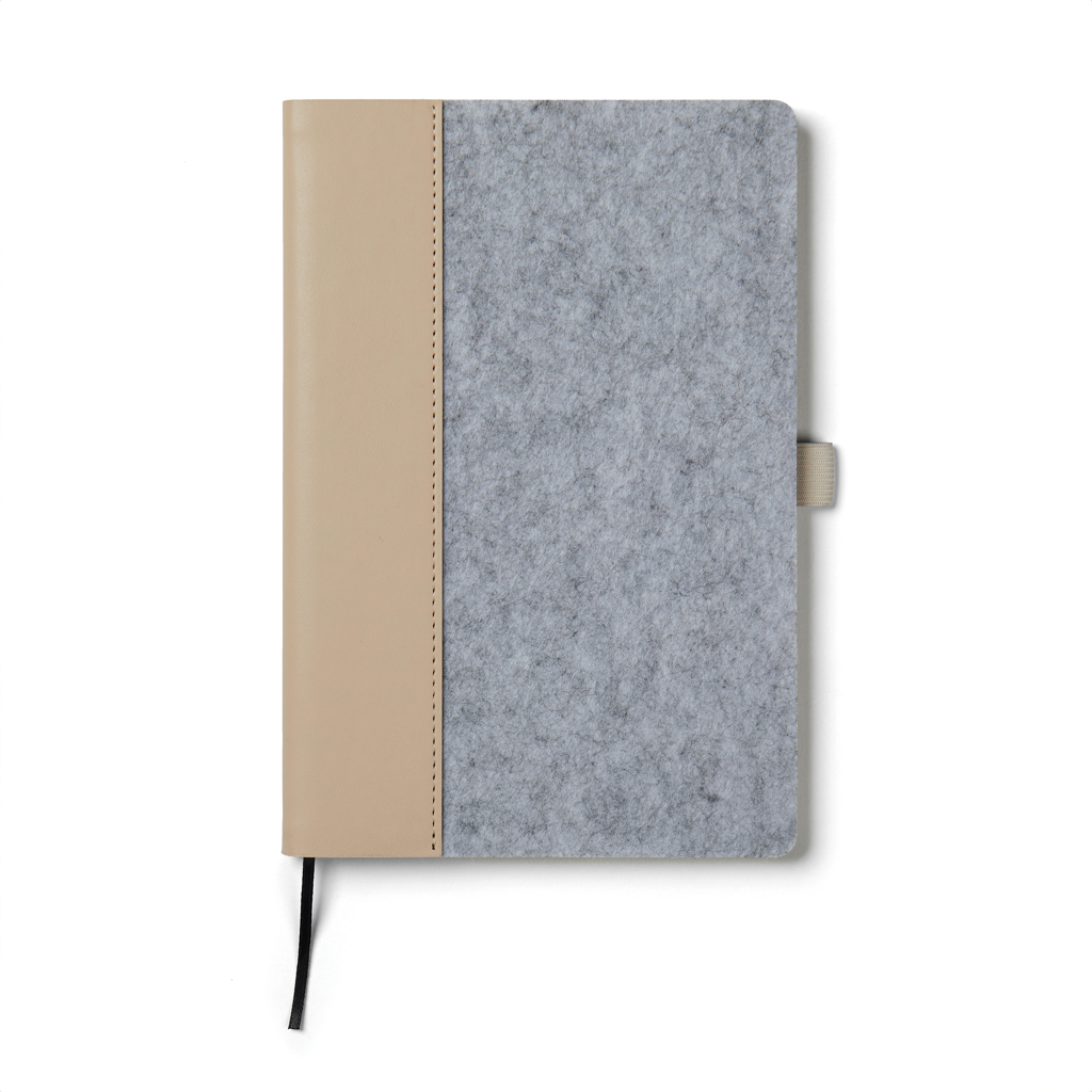 VINGA Albon A5-Notizbuch aus GRS recyceltem Filz, grau
