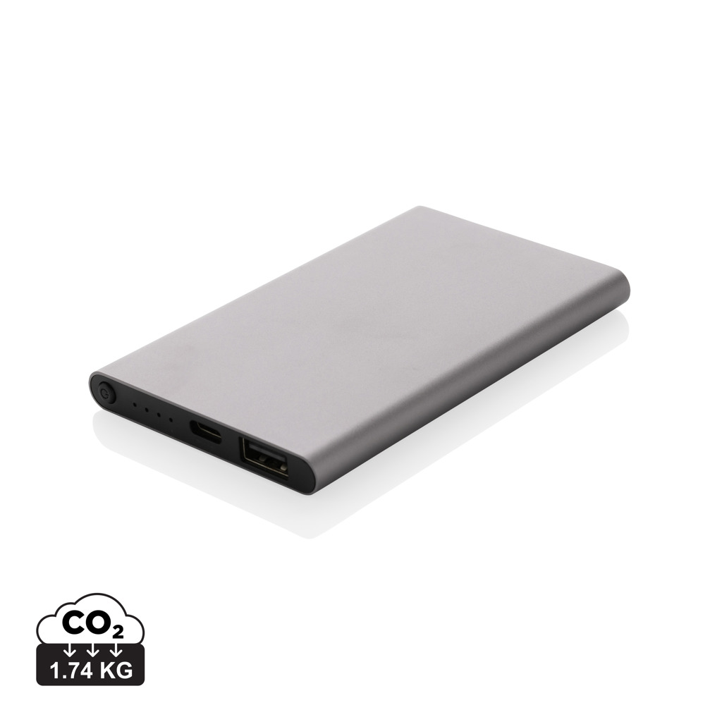 4.000mAh Type-C Powerbank aus RCS recyeltem ABS & Aluminium, anthrazit