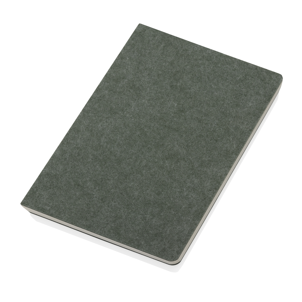 Phrase GRS-zertifiziertes A5-Notizbuch aus recyceltem Filz, grün
