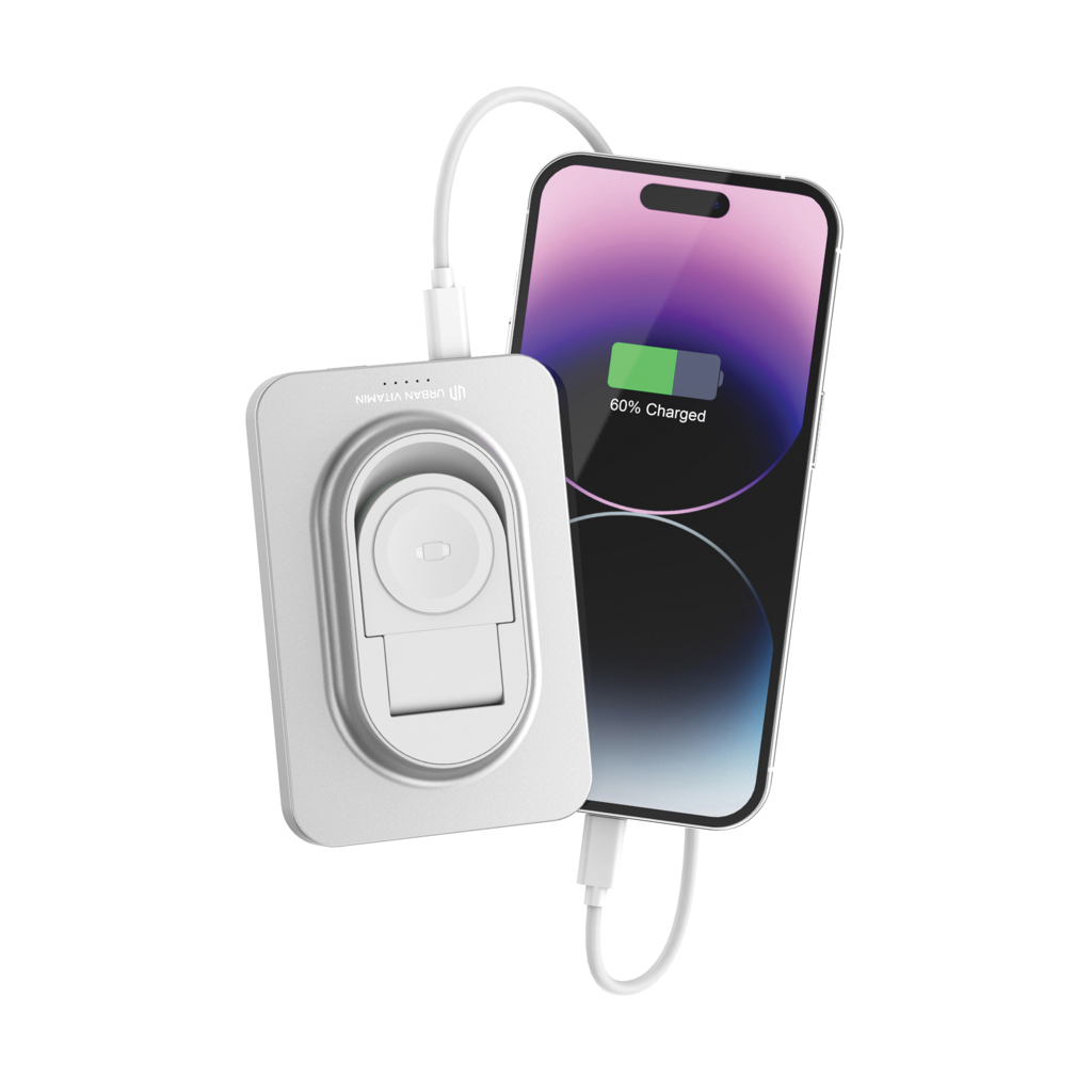 Urban Vitamin Malibu 5.000mAh Powerbank aus RCS Plastik/Alu, silber