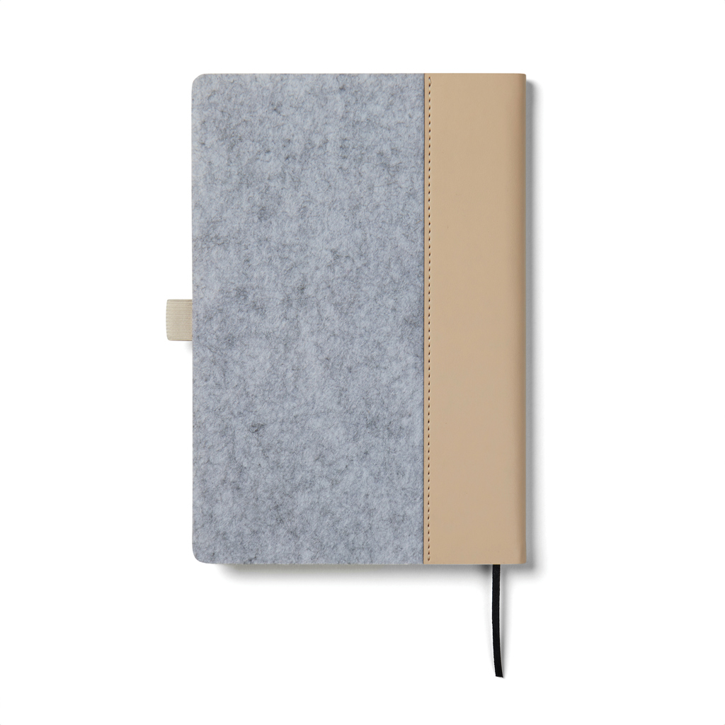 VINGA Albon A5-Notizbuch aus GRS recyceltem Filz, grau