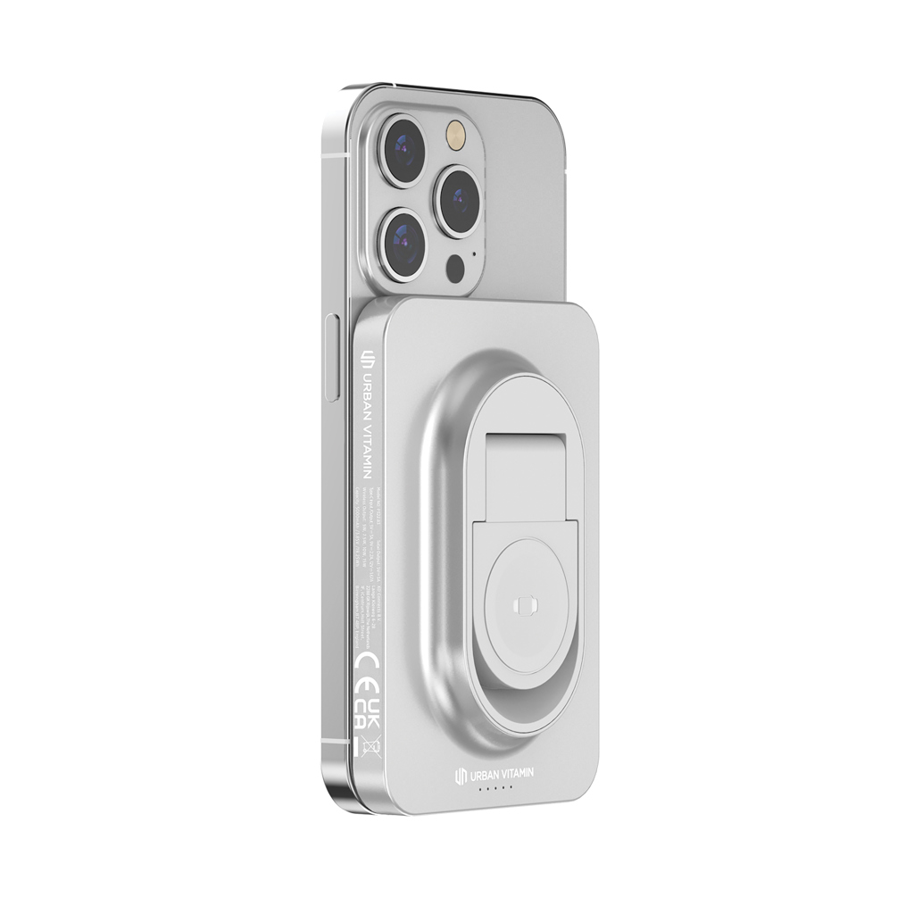 Urban Vitamin Malibu 5.000mAh Powerbank aus RCS Plastik/Alu, silber
