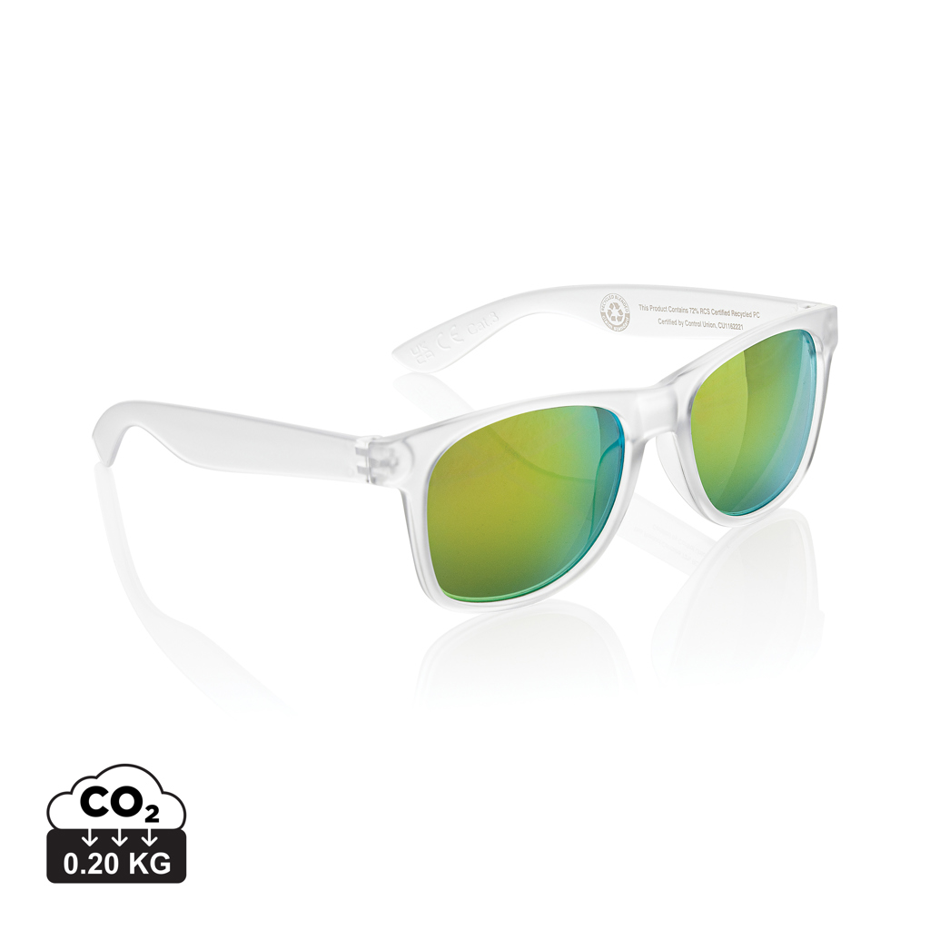 Gleam Sonnenbrille aus RCS rec. PC mit verspiegelten Gläsern, weiß