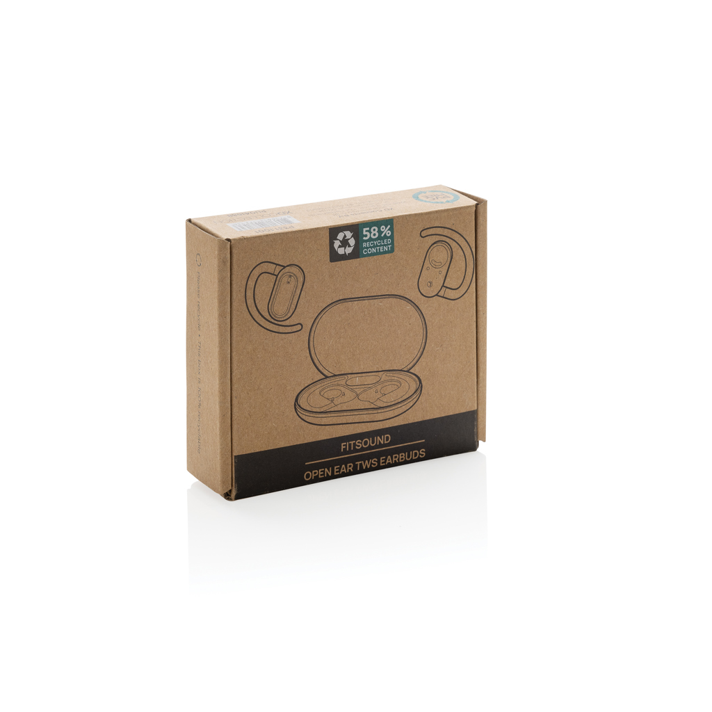 Fitsound TWS-Ohrhörer aus RCS recyceltem Kunststoff, schwarz