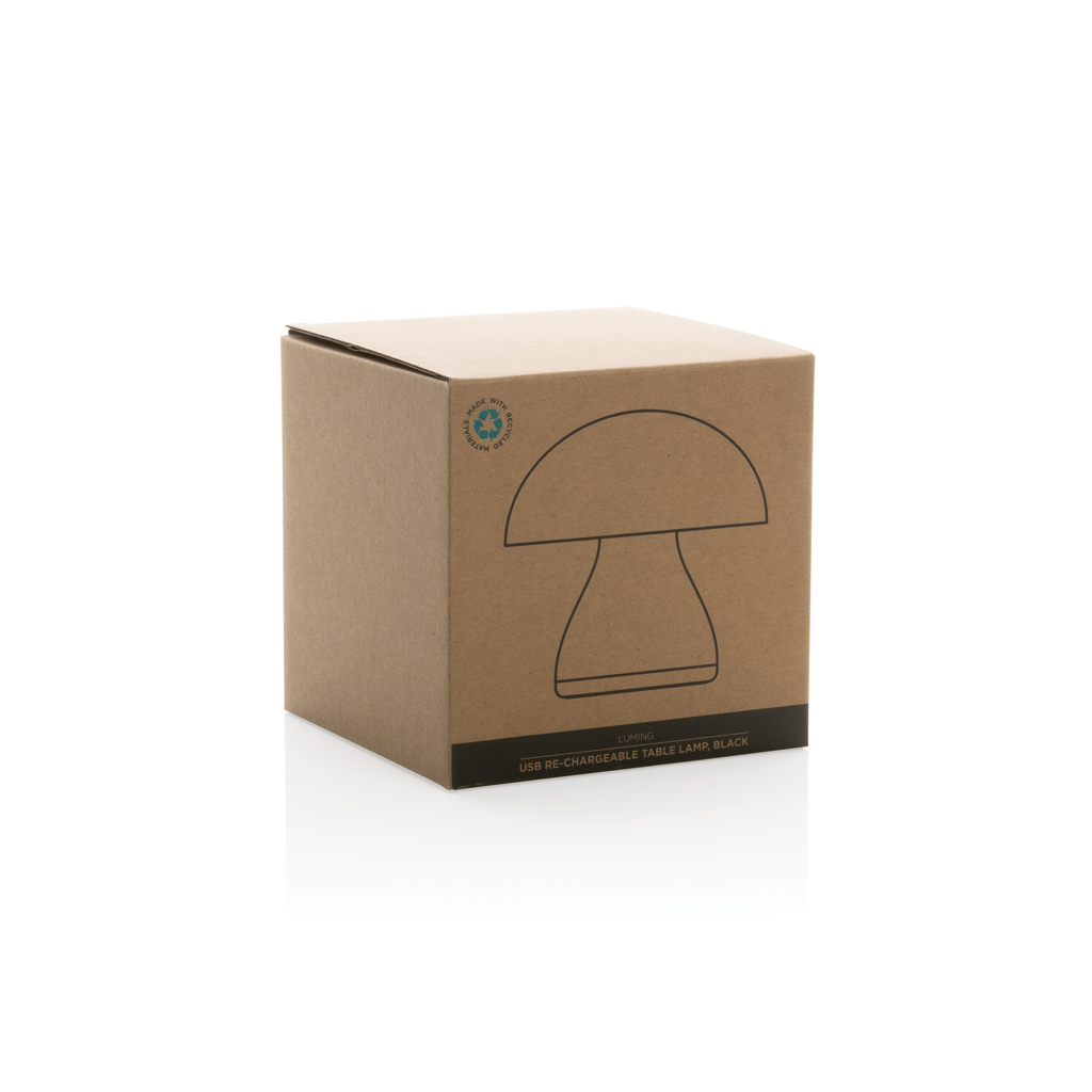 Luming wiederaufladbare USB-Tischlampe aus RCS Kunststoff, schwarz
