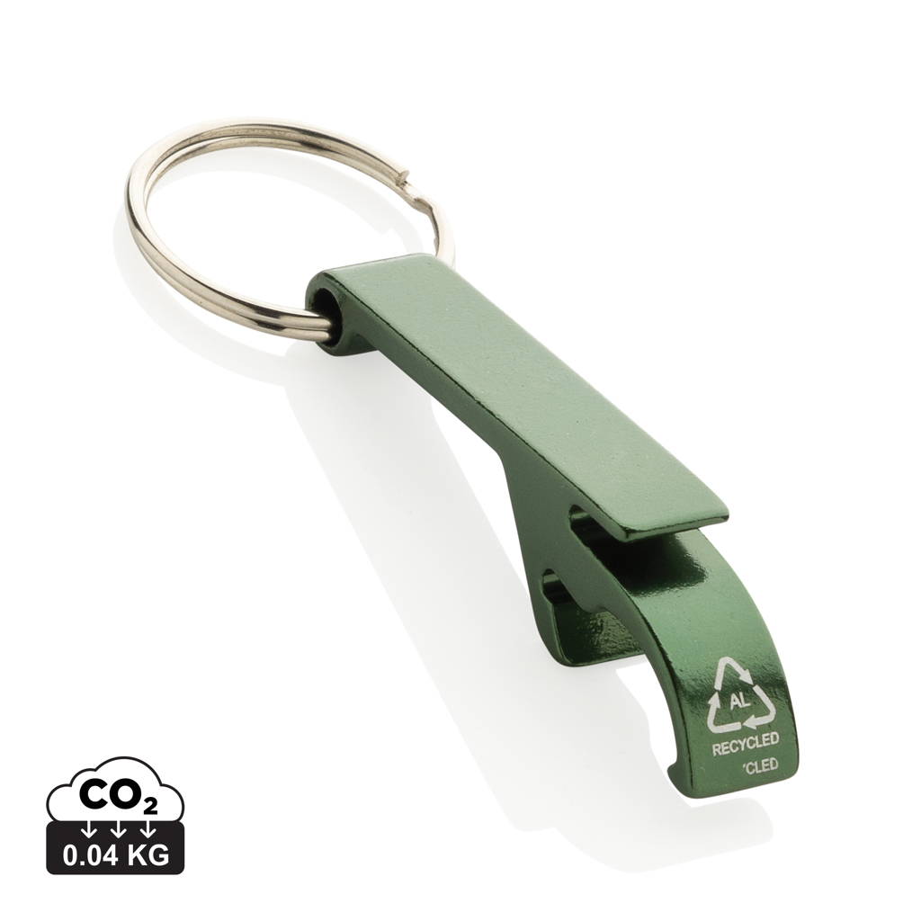 Flaschen- und Dosenöffner aus RCS recyceltem Aluminium, grün